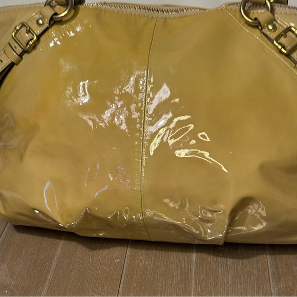 Coach Yellow Patent Leather Satchel - Picture 9 of 13